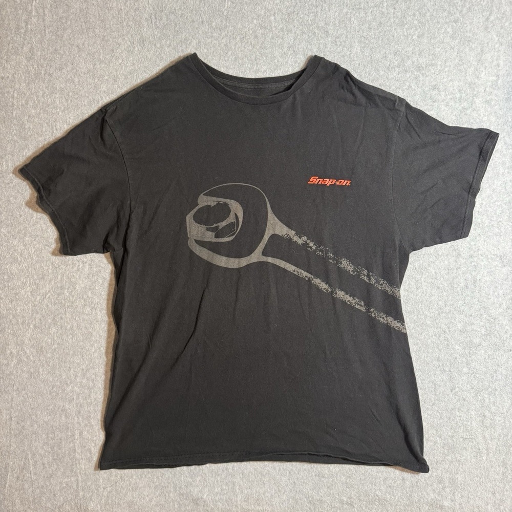 Men's Snap On Tools T Shirt Black XL Wrench Wrap Around Work Shirt Big Graphic